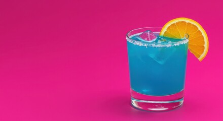 Blue Lagoon Cocktail, Tropical Summer Drink with Orange Garnish - Refreshing Blue Curacao Cocktail Recipe