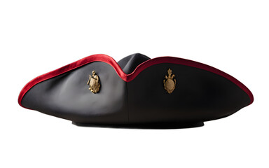Revolutionary war tricorn hat isolated on a empty plain background