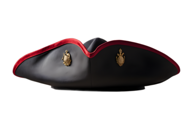 Revolutionary war tricorn hat isolated on a empty plain background