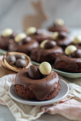 sweet home made chocolate easter donuts