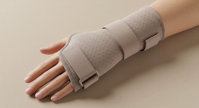 Beige Wrist Brace Support, Hand Support Medical Wristband for Injury Recovery