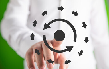 Movement in a vicious circle. Business concept