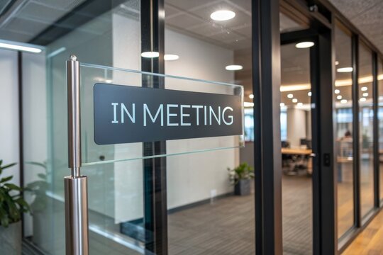 Modern Office Meeting Room Sign, In Meeting Status