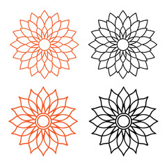 Obraz premium sunflower colouring page mandala lineart set 2025 new trendy unique 