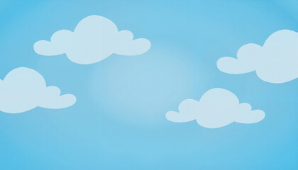 Whimsical clouds floating in vivid blue sky, peaceful imagery