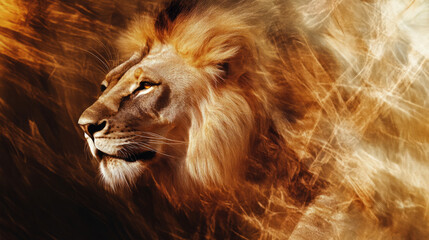 Lion for graphic work. Lion abstract art background.Animal backdrop wallpaper