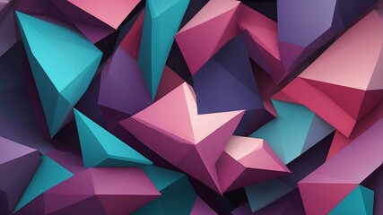Fototapeta premium Abstract art showcases several colorful geometric shapes in a composition