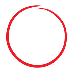 red circle highlight icon. circle line sketch icon. hand drawn red circle mark icon. hand drawn doodle vector icon. vector illustration on transparent background