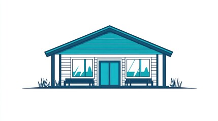 Modern House Illustration Front View
