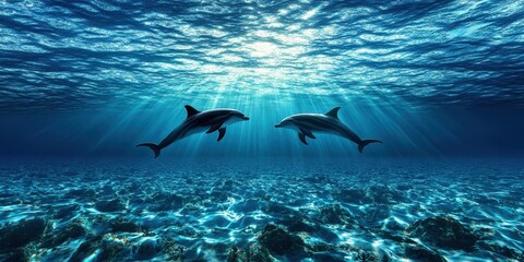 Graceful Dolphins in Motion Banner