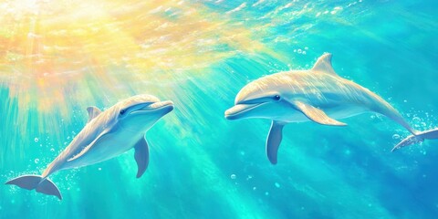 Graceful Dolphins in Motion Banner