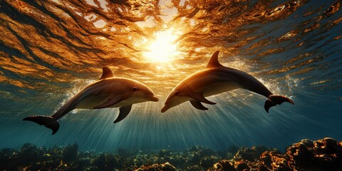 Graceful Dolphins in Motion Banner