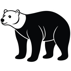 Adobe Illustrpolar bear vector silhouette illustration on black backgroundator Artwork