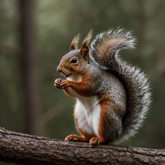 Fototapeta premium squirrel eating nut