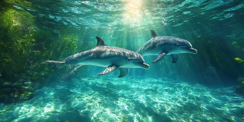 Graceful Dolphins in Motion Banner