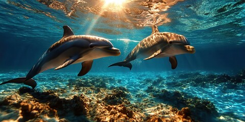 Graceful Dolphins in Motion Banner