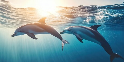 Graceful Dolphins in Motion Banner