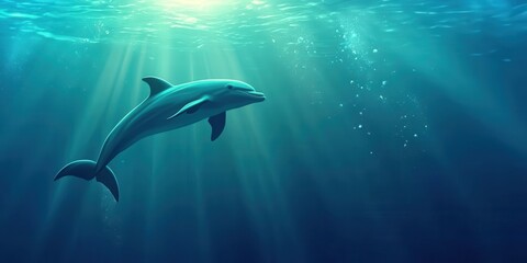 Fototapeta premium Graceful Dolphins in Motion Banner