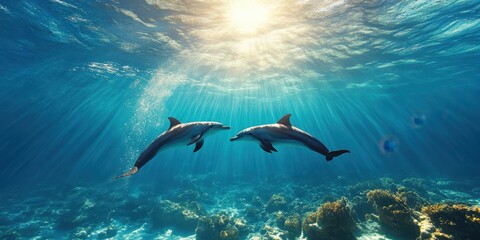 Graceful Dolphins in Motion Banner