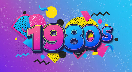 1980s abstract illustration ,bold colours-80s nostalgia theme
