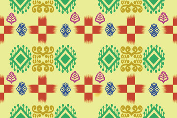 Geometric Ikat Seamless Pattern Background