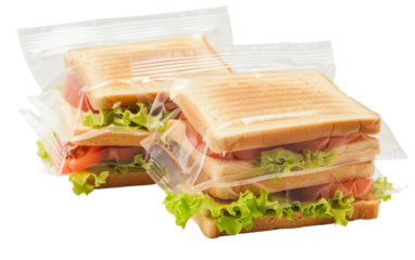 Clear Food Storage Bags on white background