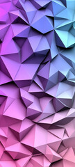 Fototapeta premium vibrant geometric pattern featuring blend of pink, purple, and blue hues creates dynamic and modern abstract design. angular shapes form 3D effect, adding depth and interest