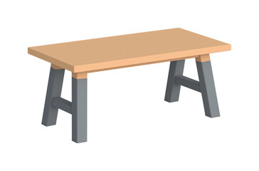 A small light brown table is depicted a black PNG on Transparent Background