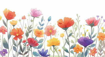 Fototapeta premium flores estilo acuarela. 