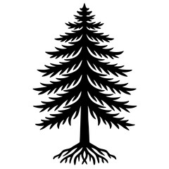 Jack Pine Tree Top to Root Icon Vector