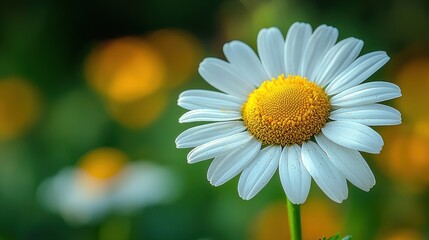 Fototapeta premium White daisy flower, blurred background