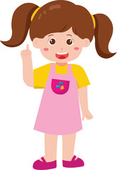 Cheerful Girl with Puzzle Shirt