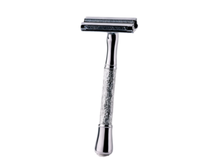 Elegant safety razor with a textured handle and a double-edged blade