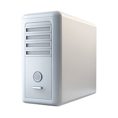 White System unit of a computer icon. 3d rendering isolated on white background. Cartoon plastic style icon