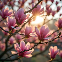pink magnolia tree blossom