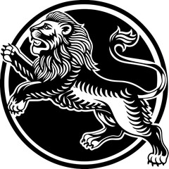 Jumping Lion Silhouette