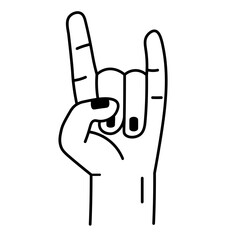 cool rock and roll hand gesture