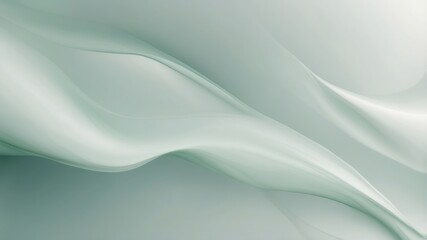 Obraz premium Soft green and white abstract flowing lines on a background
