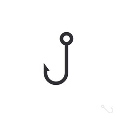 Fishing hook. Anchor icon. Ship brake. Stencil anchor. Black anchor. Nautical anchor. Silhouette. Port symbol. Anchorage sign. Yacht Club. Sea port. Ship pointer. Shipbuilding icon. Shipyard. Marine. 