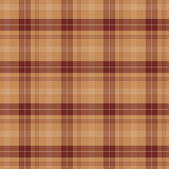Plaid repeat pattern in brown.Gingham checkered tartan seamless pattern.Geometric graphic vector illustration background design for fabric and print. 