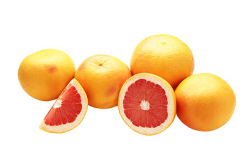 Half and whole grapefruit isolated on white background