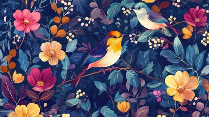 Obraz premium NatureFlorals Colorful Floral Moment Pattern Resolution