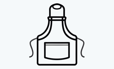 Apron silhouette, kitchen apron icon, vector illustration