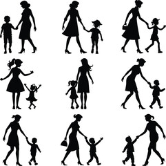 Mother and child vector icon Art and Illustration