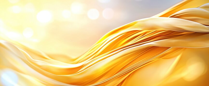 A beautiful swirl of golden fabric symbolizes the joy and renewal of the Easter season, reflecting the warmth of spring and inviting communities to come together in joyous celebration