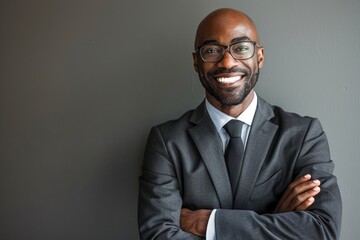 Black man lawyer photography portrait happy.
