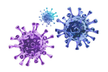 three viruses isolated on a white background, png