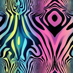 Fototapeta premium Wavy Distorted Zebra Stripes Optical Illusion Seamless Pattern Design