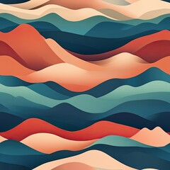 Abstract Mountain Ranges Seamless Pattern Wavy Grain Design for Textile and Web