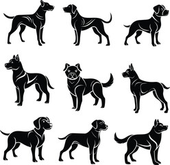 A premium set of dog vector silhouettes